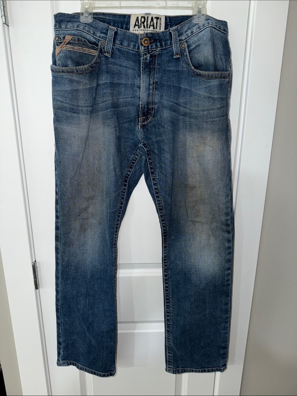 Ariat A4 Men's Washed Blue Straight-Leg Jeans